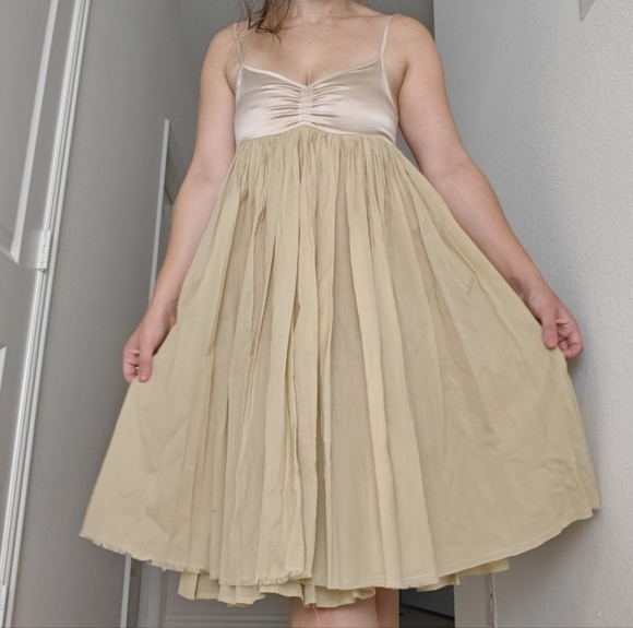 AJE Peasant Style Silk Cotton Layered Mini Dress Size 8 Women's - Picture 1 of 16